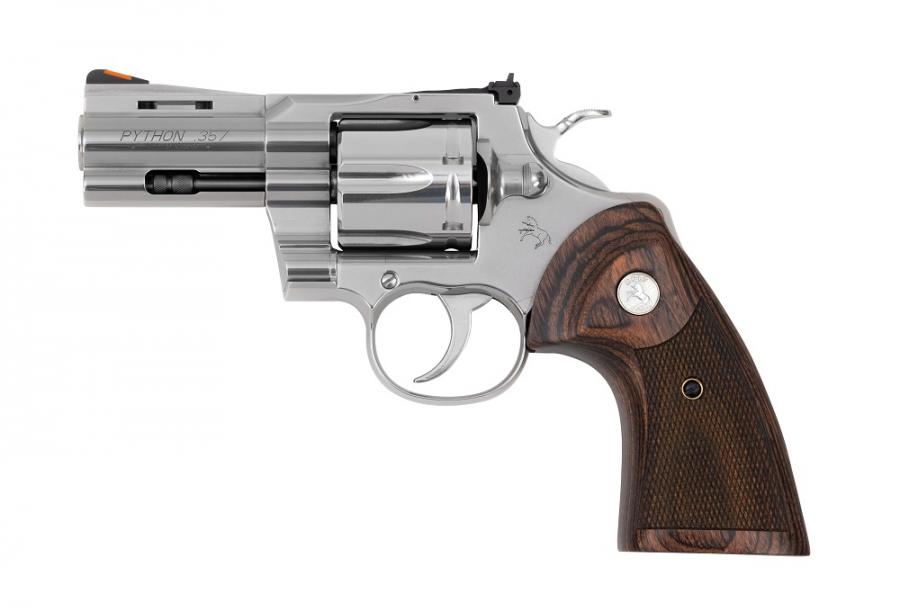 colt python COLT PYTHON .357 MAGNUM 3" 6RD STAINLESS WITH WOOD GRIPS PYTHON-SP3WTS