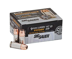 Sig Sauer E9MMA3-20 9mm 147 Grain Elite V-Crown JHP Ammo