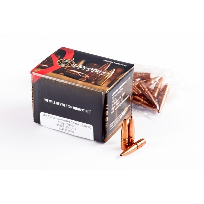 .264 High Velocity Controlled Chaos Copper 110gr Bullet Box